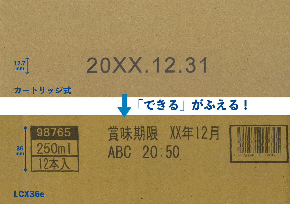 段ボールへの印字